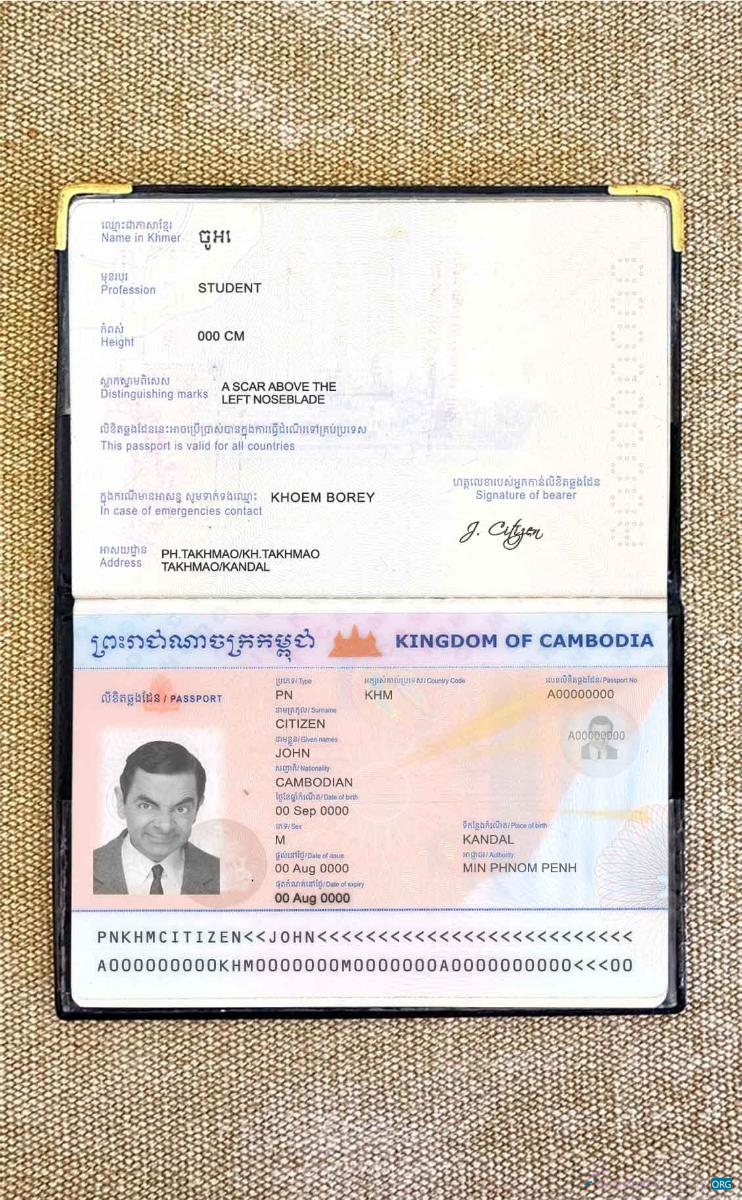 Download Cambodia passport photo look Photoshop template